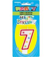 Unique Happy Birthday 7 Candle 1ct