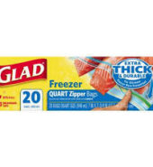 Glad Bags Freezer Zipper Quart 20’s