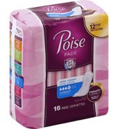 Poise Pads Long Moderate Absorbency 16’s
