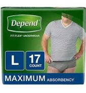 Depends Underwear Male Max Lrg 17s
