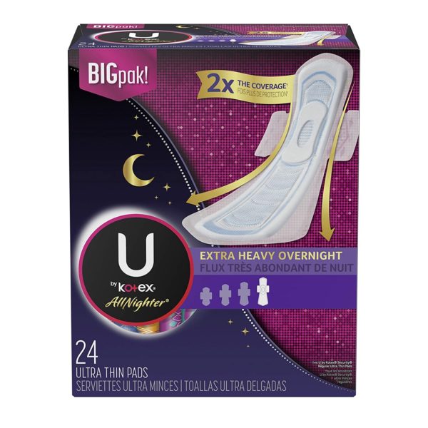 Kotex Pads Extra Heavy W/Wings O/Nite