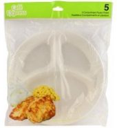 CAFE EXPRESS 3 COMPARTMENT PLASTIC  PLATE 5CT