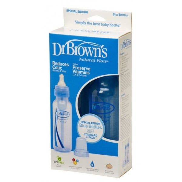 DR Brown Natural Flow 2 Pack Blue Bottle 250ml