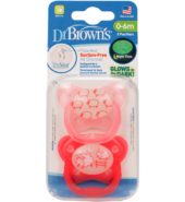 DR BROWNS SUCTION FREE GLOW IN THE DARK 0-6M 2CT