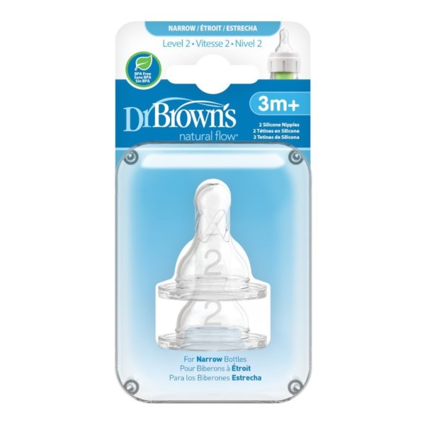 Dr Browns Nipplies Silicone NN 9m+ 2pk
