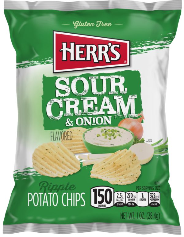 Herrs Chips Potato Sour Crm & Onion 1oz