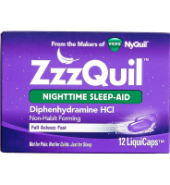 VICKS ZZZQUIL NIGHTTIME SLEEPAID CAPS 12CT