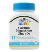 21ST CENTURY CALCIUM MAGNESIUM ZINC +D3 TABS 90CT