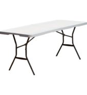 6 FOOT FOLD IN HALF TABLE WHITE