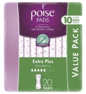 Poise Pads Extra Absorbant 20’s