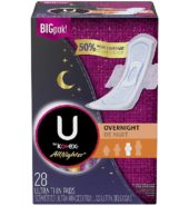 Kotex Pads Overnite W/wings 28’s