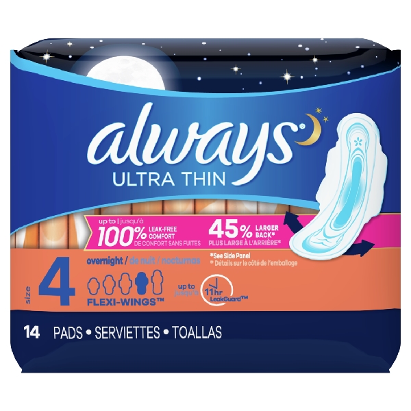 Always Pads Ult Thin S4 Onight Wings 14s – Massy Stores Guyana