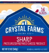Crystal Farms Sharp Cheddar Singles 12oz