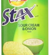 Lays Stax Pot Crisps Sour Crm&Oni 155.9g
