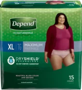Depend Underwear Women Max XL Peach 15ct