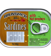 Brunswick Sardines in Soya Oil with Hot Peppers 106g