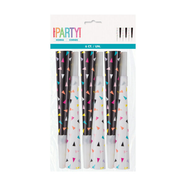 UNIQUE CONFETTI PRINT HORNS
