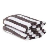 BJ BATH WASH CLOTHS CHARCOAL STRIPE