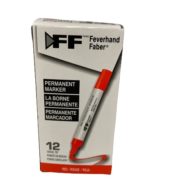 Feverhand Permanent Marker Red 12ct