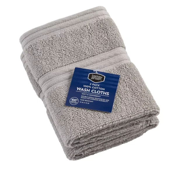 Bj Wash Cloth Silver 2 Pk