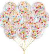 Unique Helium Confetti Balloons 6 Ct
