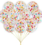 Unique Helium Confetti Balloons 6 Ct