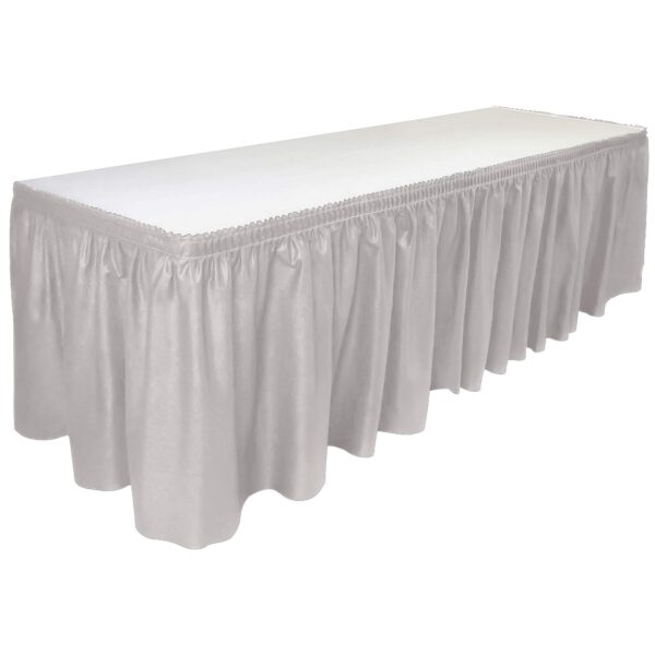 Unique Plastic Table Skirt Silver 14 Ft