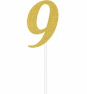 Unique Cake Topper Sliver & Gold # 9 ct