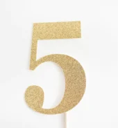 Unique Cake Topper Sliver&gold # 5 1ct