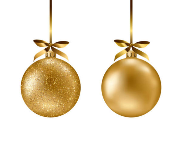 Christmas Ornamental Gold Balls 12ct