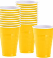AMSCAN COCKTAIL 12 OZ PLASTIC CUPS YELLOW