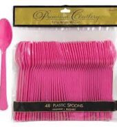 AMSCAN PREPMIUM CUTTLERY SPOON PINK