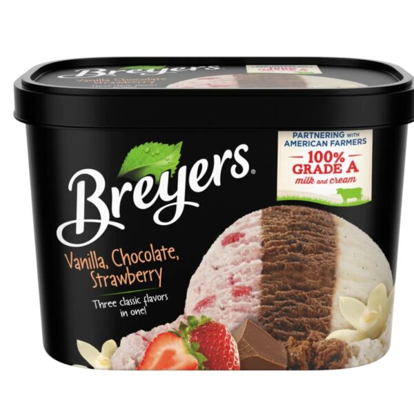 BREYERS VANILLA CHOCOLATE & STRAWBERRY