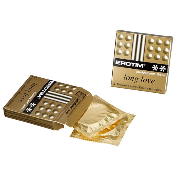 Erotim Long Love Condoms Studded 2ct