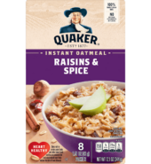 Quaker Instant Oatmeal Raisins & Spice